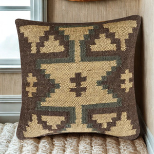 Cojines y almohadas KRAFTERS de lana y yute Kilim, hechos a mano en India, ecológicos, para todas las estaciones, cojín tejido para sofá, ideal para el hogar y hoteles. - Product Image 5