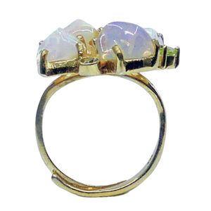 Wedding Wear 925 Sterling Silver Gold Plated Jewelry Opal Gemstone Women Wear Classic <b>Couple</b> <b>Ring</b> - Product Image 5