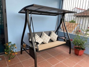 Hand-forged iron garden <b>swing</b> – Exquisite design, rust-resistant, easy to assemble – Outdoor wrought iron furniture workshop - Product Image 2