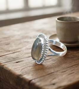 Pure 925 Sterling <b>Silver</b> Oval Smoky Quartz Inlay Bezel <b>Ring</b> Rose Gold Plated Vintage Artisan Gemstone <b>Statement</b> <b>Ring</b> Women - Product Image 3