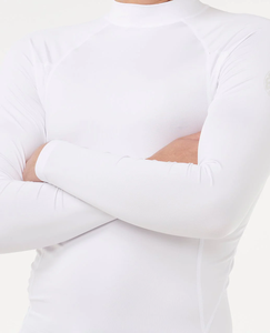 Maillot de compression Rashguard uni à manches longues, protection UV, séchage rapide, extensible, respirant, léger, ajusté pour MMA, BJJ, surf, pêche - Product Image 4