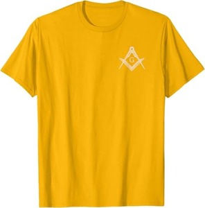 เสื้อยืดลายสัญลักษณ์ฟรีเมสัน รูปสี่เหลี่ยมและเข็มทิศ แกรนด์ลอดจ์ ผ้าฝ้าย 100% สวมใส่ง่าย สีพื้น - Product Image 1