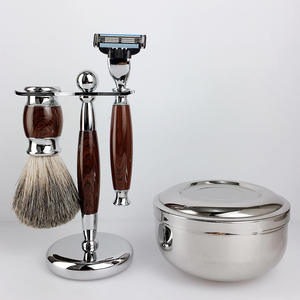 Juego de Brocha de Afeitar de Acero Inoxidable de Alta Calidad, Resistente al Agua, con Soporte y Kit de Aseo con Cerdas Sintéticas para Hombre - Product Image 4