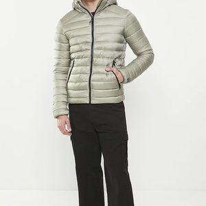 Custom Style <b>Men's</b> 100% Polyester Waterproof Windproof Puffer <b>Jacket</b> Stand Collar Long Sleeves Winter Coat Plain Dyed - Product Image 4