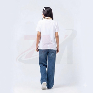 Camiseta Blanca de Cuello Redondo para Mujer con Estampado de Palmeras, Corte Holgado, Informal, para Verano, 100% Algodón Jersey, Transpirable, Manga Corta - Product Image 2