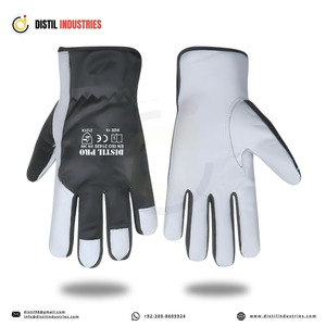 Goat Grain Leather Assembly Work <b>Gloves</b> Interlock Cotton Fabric Back Breathable Leather <b>Driving</b> <b>Gloves</b> Comfortable Hand Safety - Product Image 3