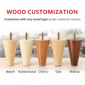 Modern Tapered Solid Wood Furniture Leg <b>Sofa</b> Table Cabinet Wooden Leg Replacement Custom Size OEM Supplier - Product Image 1