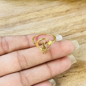 Market Favorite Cat <b>Rings</b> Celestial Brass <b>Ring</b> For Women 18k Gold Plated Dainty Moon Star <b>Open</b> Jewelry Wholesale/OEM/ODM - Product Image 2