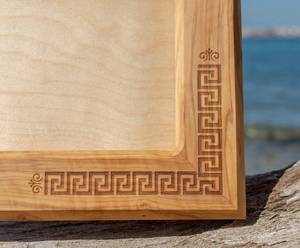 Hand Crafted Teak Wood <b>Picture</b> <b>Frame</b>| Ancient Greek Meander Engraved Design | Creative Vintage Ornate Durable Eco-Friendly - Product Image 5