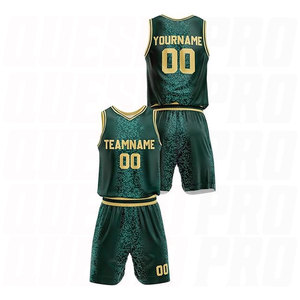 Uniformes deportivos personalizables de poliéster verde oscuro Halftone para hombre, camisetas de baloncesto con diseño de malla, uniforme de baloncesto transpirable - Product Image 2