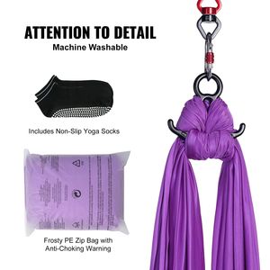 Kit Amaca da Yoga Aereo Portatile in Seta, 8,7 Iarde, con Tessuto in Nylon da 100gsm e Kit Completo di Attrezzature per Montaggio Facile - Product Image 6