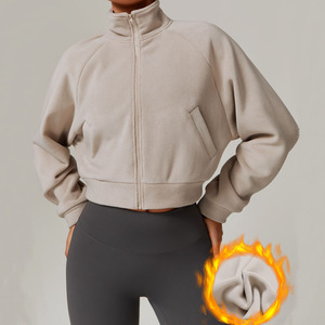 Veste polaire pour femme, fermeture éclair intégrale, col montant, légère, en coton, imperméable, respirante, coupe-vent, vêtements de sport décontractés - Product Image 4