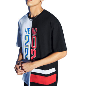 Camiseta de punto para hombre, estilo urbano, corte regular, lavado ácido, 100% algodón, 220GSM, ligera, transpirable, de alta calidad, cuello redondo, manga corta - Product Image 1