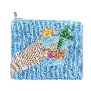 Handmade <b>Beaded</b> Coin Purse with Unique Zipper Closure Sequined Decoration & Tassel Leopard - Product Image 4