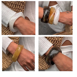 Vintage Thick Chunky Carved Resin <b>Bangle</b> <b>Bracelet</b> Trendy Multi-colors Customized Size Unisex Christian BY AFZA ENTERPRISES - Product Image 4