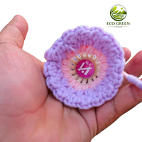 Porte-clés en crochet mignon en forme de volant de badminton, fait main en coton laitier, pendentif de sac avec breloque fleur, cadeau pour les amateurs de badminton, vente en gros