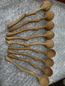 ช้อนไม้สำหรับชาชุดช้อนไม้และส้อมทำด้วยมือคุณภาพสูงงานฝีมือแบบดั้งเดิมความสง่างามทันสมัย - Product Image 6