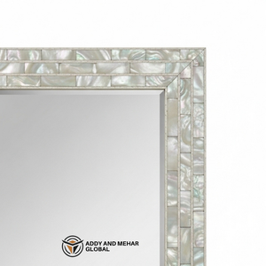 กระจกติดผนังทรงสี่เหลี่ยมฝังเปลือกหอยมุกพรีเมียม งานฝีมือตกแต่งบ้านสุดหรู - Product Image 2