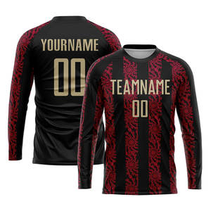 Uniforme de Fútbol Personalizado Sublimado en Negro, Dorado y Rojo Vegas, Jersey de Calidad Profesional, Equipación de Fútbol Transpirable - Product Image 3