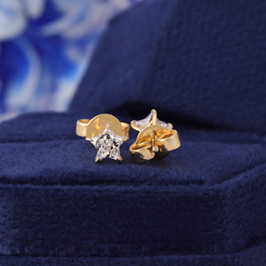 ต่างหูเพชรทรงสตาร์คัท 2 กะรัต ผลิตในห้องปฏิบัติการ ตัวเรือนทองคำขาว 14K ดีไซน์เรียบหรูสำหรับเจ้าสาว - Product Image 3