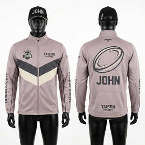 Veste d'entraînement de rugby pour hommes, 280 GSM, polaire polyester premium, design à panneaux dégradés verts, fermeture éclair quart de tour, personnalisation par sublimation et broderie - Product Image 6