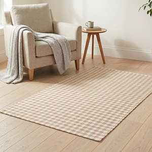 Alfombra de Área Rectangular de Algodón a Cuadros Rosa y Blanco 4x8, Tejido Plano, Lavable, para Comedor y Dormitorio, La Mejor Opción para el Hogar - Product Image 2