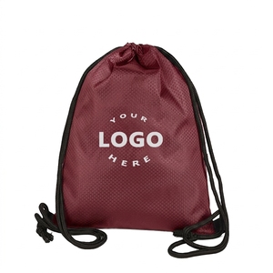 Minimalist <b>Drawstring</b> <b>Backpack</b> Unisex Gym Bag Breathable Polyester with Logo Print - Product Image 4