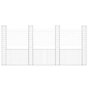 ตะกร้ากาเบียนรูปตัวยูพร้อมเสาเหล็ก 4 เสา ขนาด 149.6 นิ้ว x 7.9 นิ้ว x 78.7 นิ้ว_รั้วตาข่ายและประตู - Product Image 3
