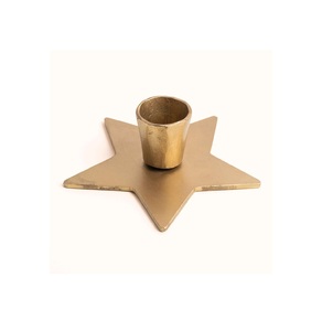 Portavelas de Latón Sólido Hecho a Mano, Duradero, Natural, Único, con Forma de Estrella, para Decoración del Hogar, Bodas, Pascua, Navidad y Fiestas - Product Image 1