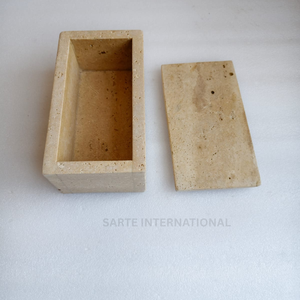 Stylish marble tissue <b>box</b> cover luxury travertine tissue holder premium bathroom <b>vanity</b> organizer modern home decor accessory - Product Image 1