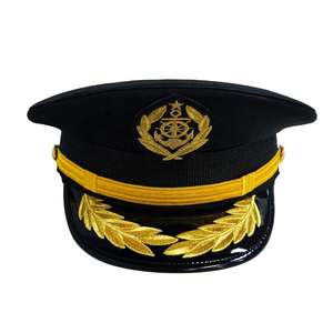 Casquette à visière pour officiers royaux avec logo brodé, casquette décontractée pour capitaines et officiers - Product Image 1