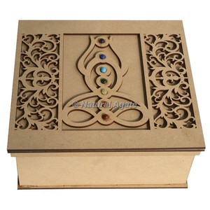 Set de 7 Chakras con Diseño Floral Colorido en Caja de Madera – Set de Regalo de Chakras al por Mayor - Product Image 3