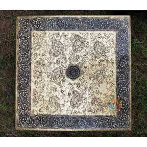 Chowki de madera pintado a mano Unique Puja Bajot Home Decor - Product Image 1