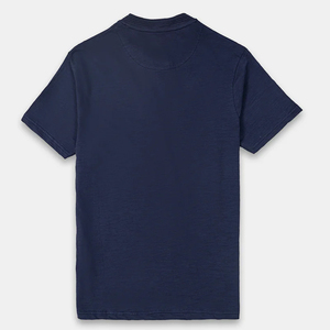 Camiseta de Hombre Azul Marino de Manga Corta con Cuello Redondo, de Algodón Jersey, Corte Regular, Color Sólido, Informal, Tejida - Product Image 5