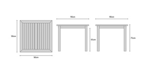 Ensemble de table à manger d'extérieur moderne pour entreprise, 4 fauteuils, meubles de patio en teck, finition lisse et durable, pliable, pour jardin - Product Image 3