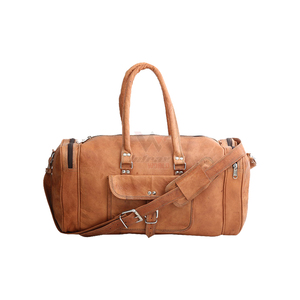 Bolsa de Viaje de Cuero Genuino Marrón Vintage de Gran Capacidad, con Cierre de Cremallera, Amplia, para Fin de Semana, Negocios, Uso Diario, Resistente - Product Image 2