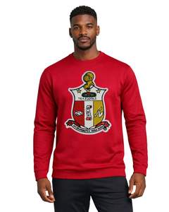 Felpa Girocollo con Stemma in Ciniglia Kappa Alpha Psi, Abbigliamento per Fraternità Greca Krimson, Comfort Premium e Stile Classico - Product Image 1