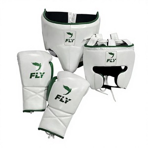 Premium Fly New Camo Design Boxing Set Leather <b>Gloves</b>, Headgear & Groin Guard OEM Available Sparring Kit for Fighters & Gym - Product Image 4