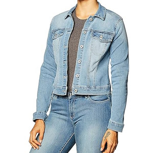 Streetwear Women Winter Solid Jeans Jacket Button Front Slim Fit Cotton Casual Daily Wear Outerwear - Product Image 1