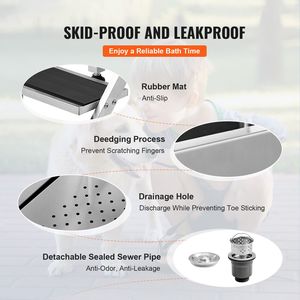 Vasca Professionale per Toelettatura Cani in Acciaio Inox da 50 Pollici con Scala, Rubinetto e Dispenser Sapone - Stazione Completa per il Bagno del Cane - Product Image 5