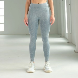 Women's Solid High Quality Breathable Spandex/<b>Nylon</b> <b>Leggings</b> | Twist Design Heat-Transfer Printing | Elastic Waist Yoga - Product Image 2