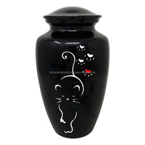 โกศใส่เถ้ากระดูกสำหรับแมวขี้เถ้าแมวสีดำมันวาวดีไซน์คลาสสิกสำหรับใส่เถ้ากระดูก - Product Image 4