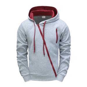 Custom Logo High Quality Solid Winter Men's Pullover <b>Zip</b>-<b>Up</b> Hoodie with Thermal Fleece Long Sleeves Zipper - Product Image 1