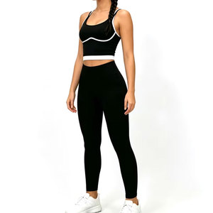 Women Yoga Set Workout Fitness Gym Wear Yoga Set Gym Clothing Sleeveless Yoga Set For Women - Product Image 1