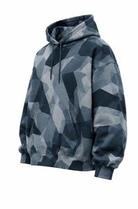 Sweat-shirt à capuche pour homme, imprimé géométrique, coupe classique, avec poche, décontracté, pour l'automne, 100% polyester, tissu FRENCH TERRY tricoté - Product Image 4