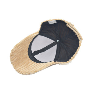 Casquette de baseball en velours côtelé avec logo personnalisé en relief, unisexe adulte, 6 panneaux, ajustée, couleur unie, décontractée, printemps automne, 48-50 cm, 95 g - Product Image 4