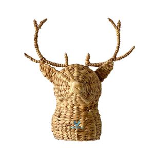 Handwoven Water Hyacinth Buffalo Head Wall <b>Decor</b> Natural <b>Animal</b> Wall Hanging Boho <b>Safari</b> <b>Home</b> Decoration Wall Art - Product Image 2