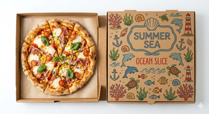 Disposable Custom Thickness Art Paper <b>Boxes</b> with Flexographic Printing Premium Pizza and Food Packaging - Product Image 4