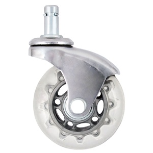 Roulettes pour chaises avec structure métallique et bande de roulement en caoutchouc, diamètre 50 mm, pour utilisation en mobilier de bureau - Product Image 1
