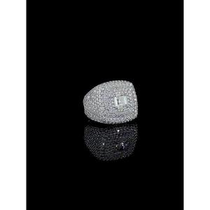 Moissanite <b>Iced</b> Out Pinky <b>Ring</b> 925 Silver Unisex Statement <b>Ring</b> Hip Hop Style Engagement Anniversary Jewelry Design - Product Image 1